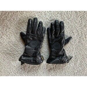 Harley Davidson Womens Black 100% Leather Gor-Tex Biker Gloves Medium